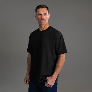 Sene Cumulus Drop Shoulder Heavyweight Crew T-Shirt (Black)